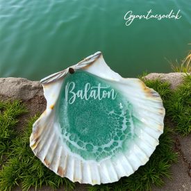   ÉKSZERTARTÓ BALATON MINTÁVAL 2 - VALÓDI ÓRIÁSKAGYLÓ GYŰRŰTARTÓ - GYANTACSODÁK