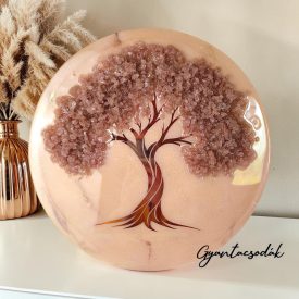   RODOKROZIT ÉLETFA - EPOXI GYANTA FALIKÉP 36 CM - GYANTACSODÁK