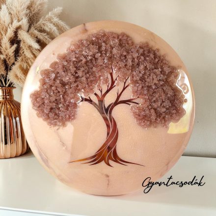 RODOKROZIT ÉLETFA - EPOXI GYANTA FALIKÉP 36 CM - GYANTACSODÁK