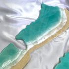 90 CM ZÖLD BALATON, HOMOKOS PARTTAL - EPOXI GYANTA FALIKÉP - GYANTACSODÁK